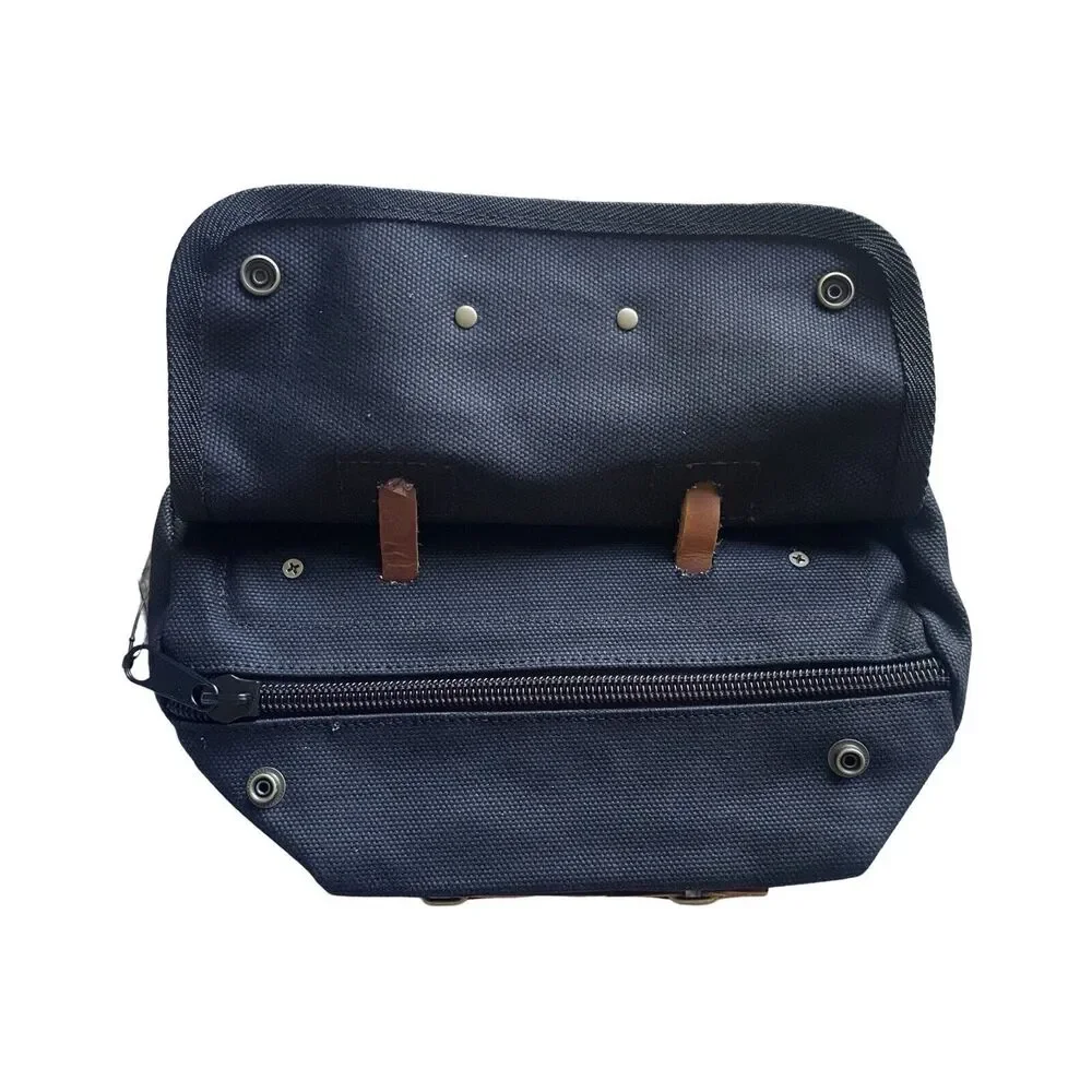 New Cardiff Kilgetty Roll Bag Cycling Bag Collection Black Canvas - Picture 4 of 6